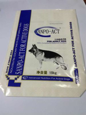 Block Bottom Valve Bag Untuk Nutrisi Pakan Anjing Dewasa 15kg Packing